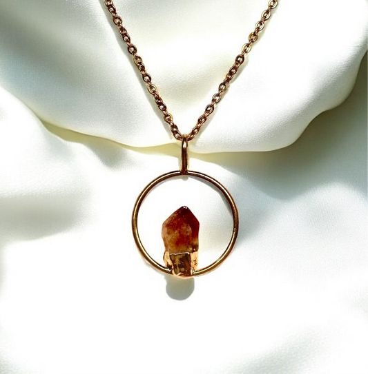 Citrine Halo Necklace