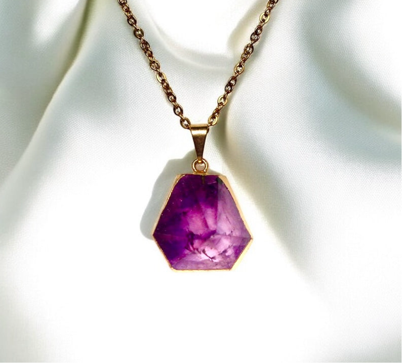 Amethyst 6 Sided Necklace