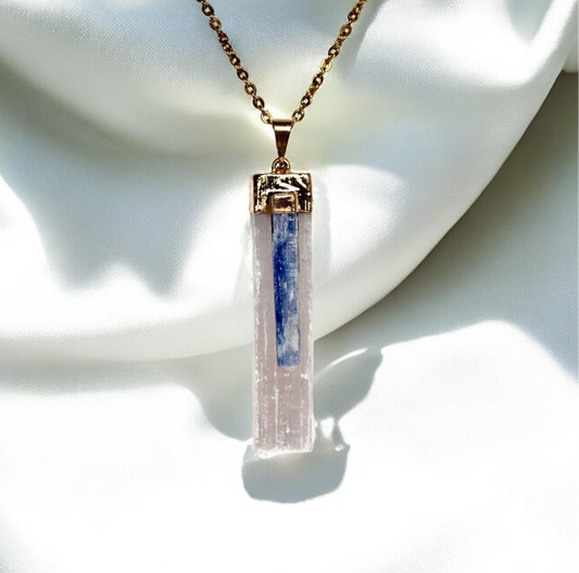 Selenite x Blue Kyanite Necklace