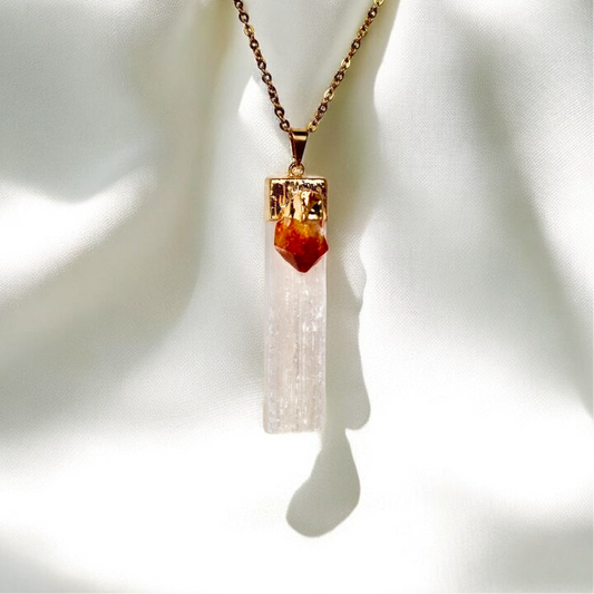Selenite Citrine Necklace