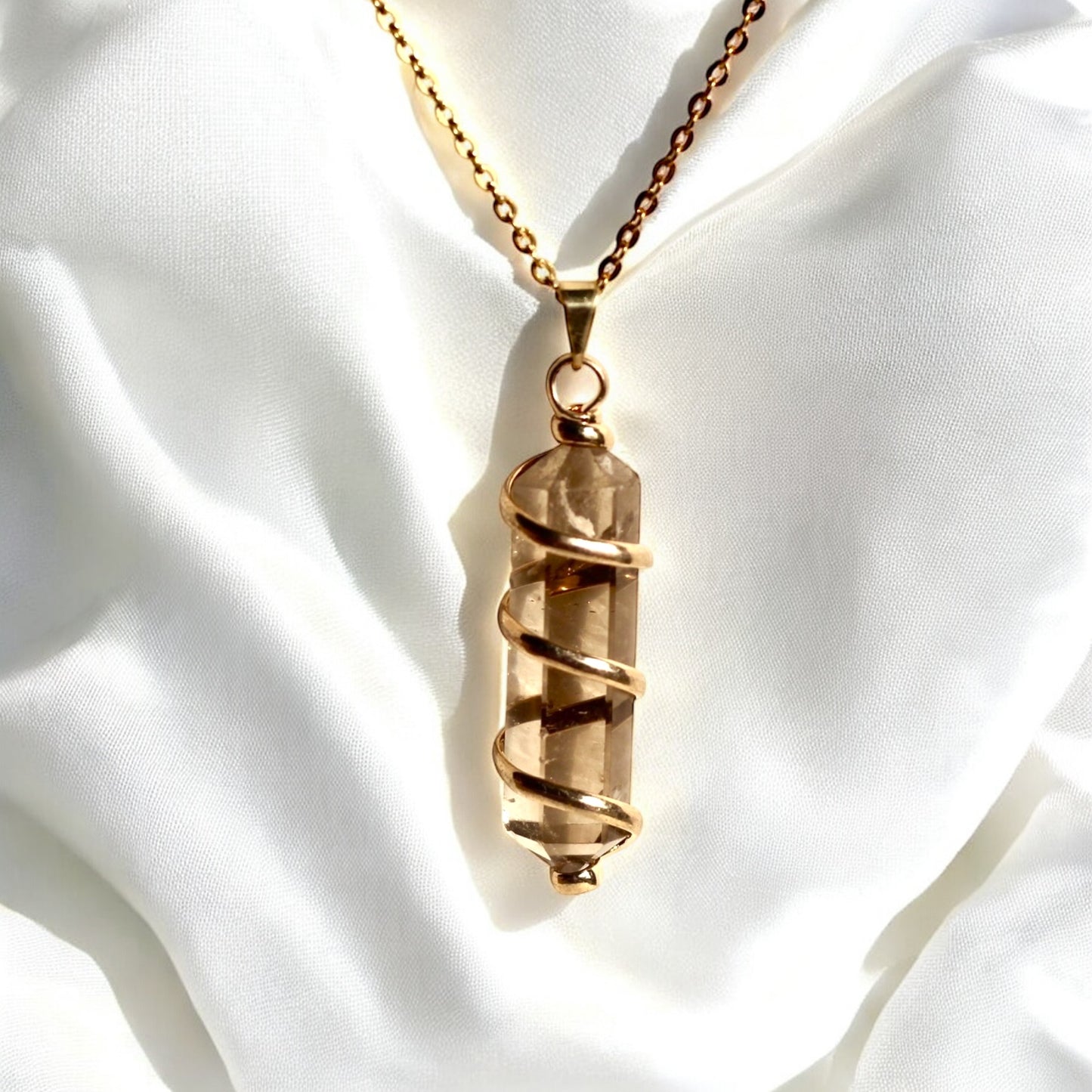 Smoky Quartz Wrap Necklace
