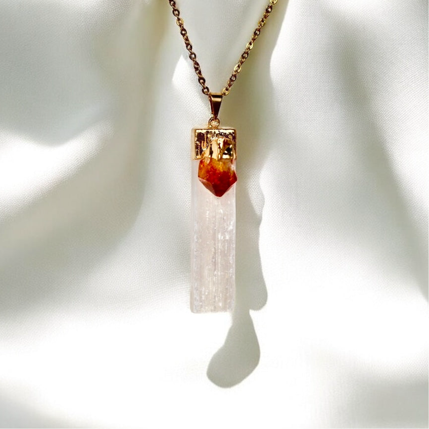Selenite Citrine Necklace