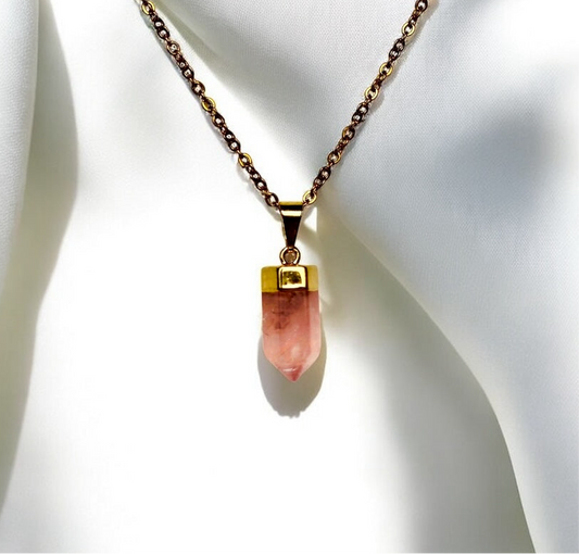 Rose Quartz Mini Point Necklace