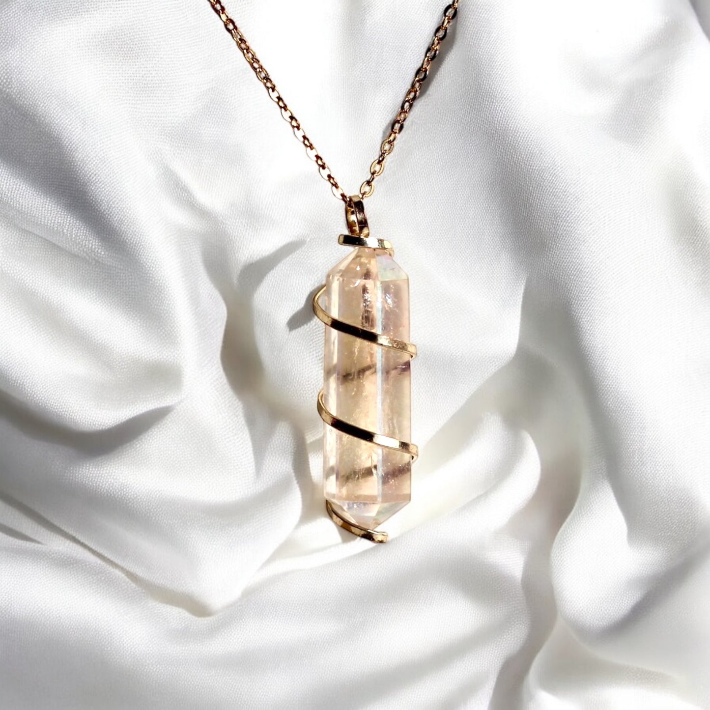 Angel Aura Quartz Wrap Necklace