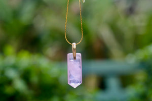 Rose Quartz Horseshoe Swivel Necklace