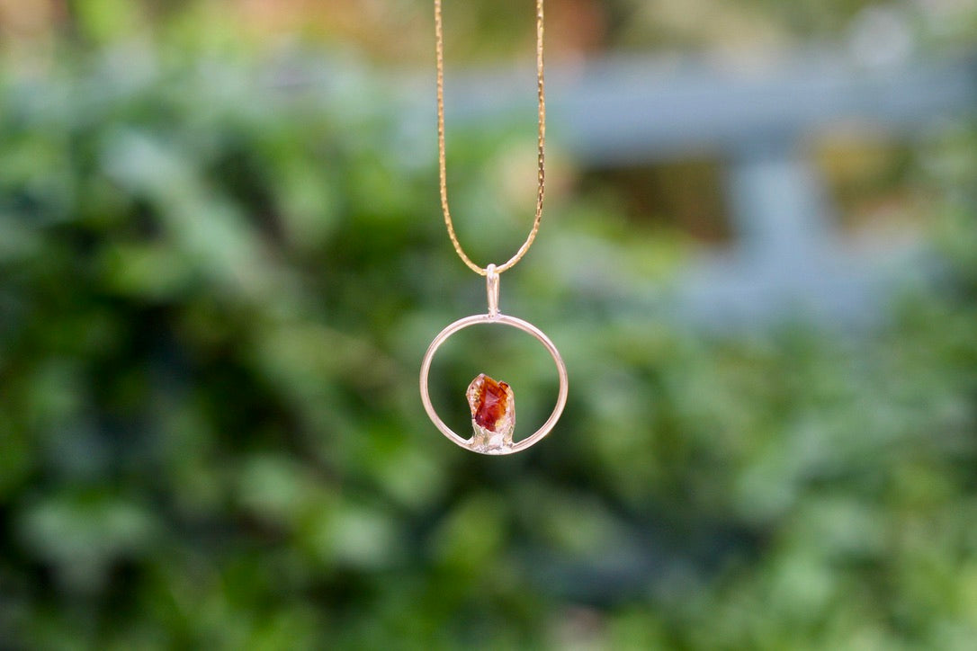 Citrine Halo Necklace