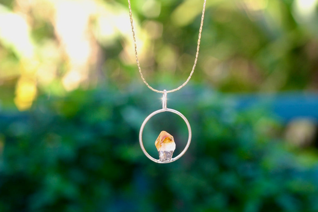 Citrine Halo Necklace