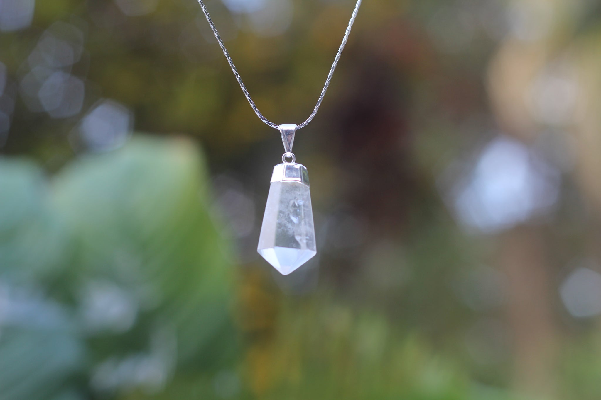 Polished Crystal Quartz Point Necklace