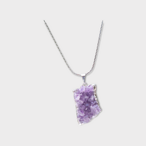 Amethyst Cluster Necklace Silver