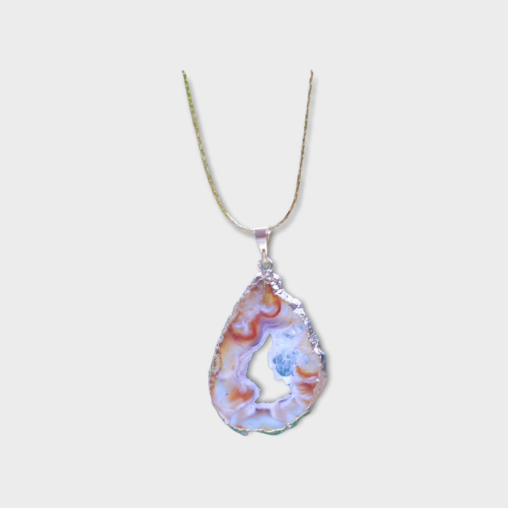 Agate Geode Slice Necklace