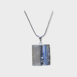 Blue Kyanite Necklace with Lepidolite or Selenite