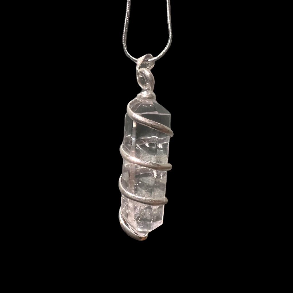 Quartz Spiral Wrapped Necklace