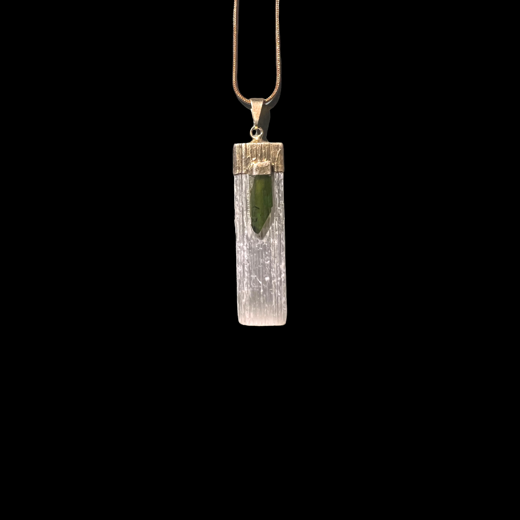 Selenite x Tourmaline Necklace