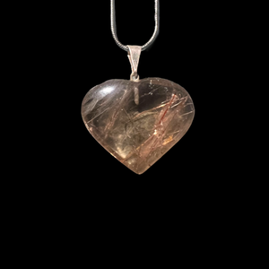 Smoky Quartz Heart Love Necklace