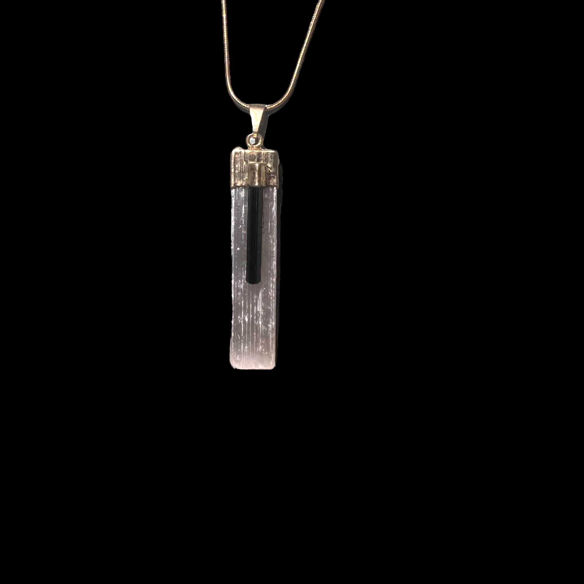 Selenite x Black Tourmaline Necklace