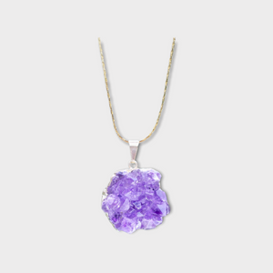 Amethyst Cluster Necklace Gold