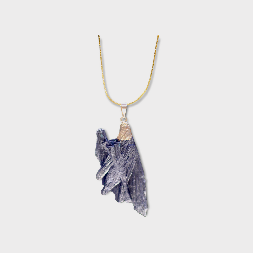 Black Kyanite Alignment Drip Necklace