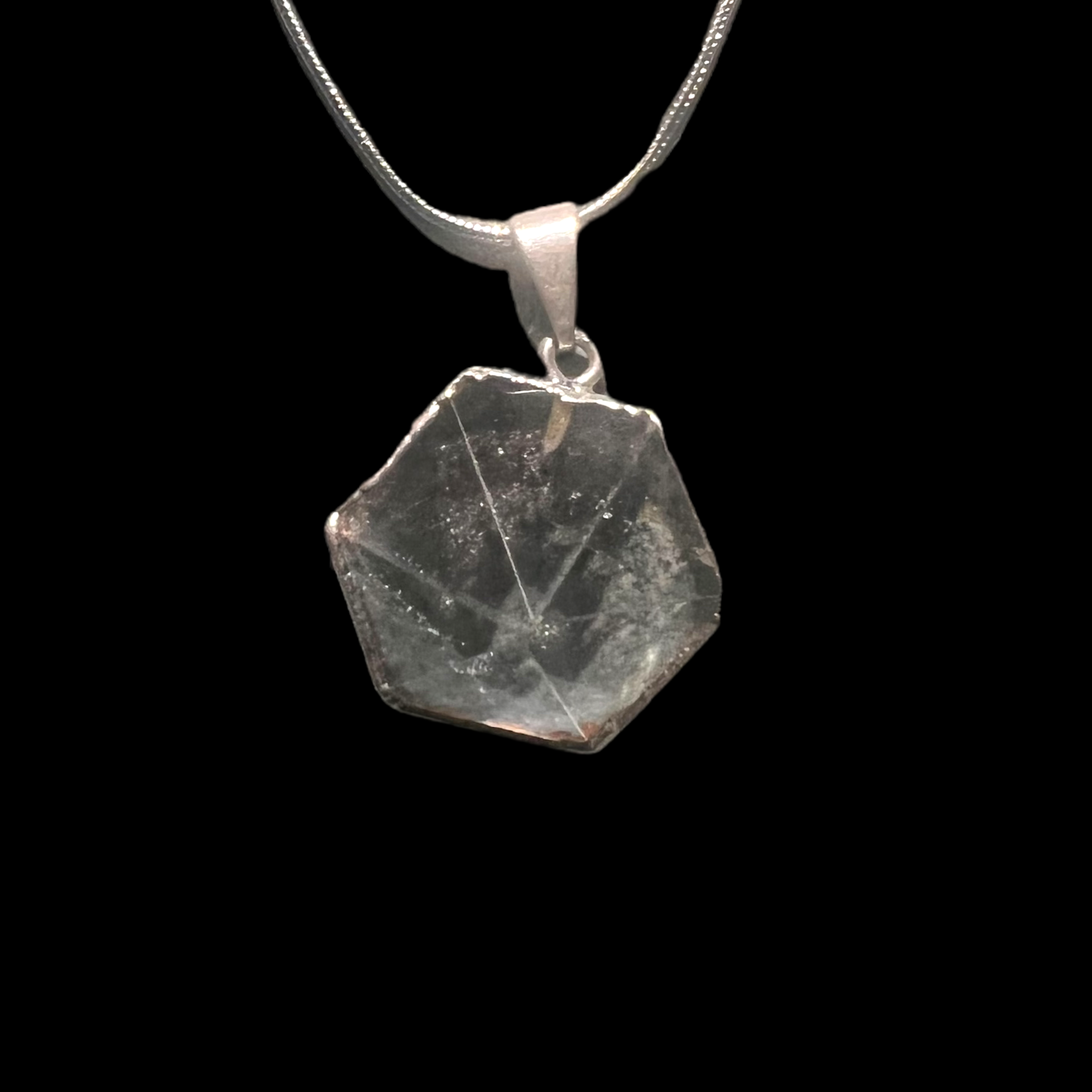 Quartz 6 sided Polished Crystal Necklace