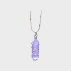 Amethyst Spiral Wrapped Necklace Gold