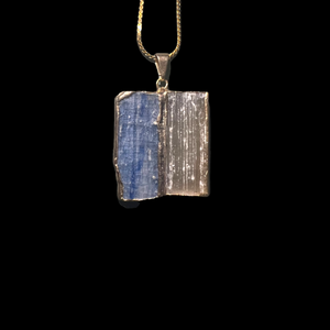 Blue Kyanite Necklace with Lepidolite or Selenite